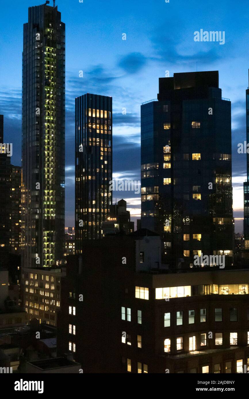 New York City Midtown Manhattan dusk view, USA Stock Photo - Alamy