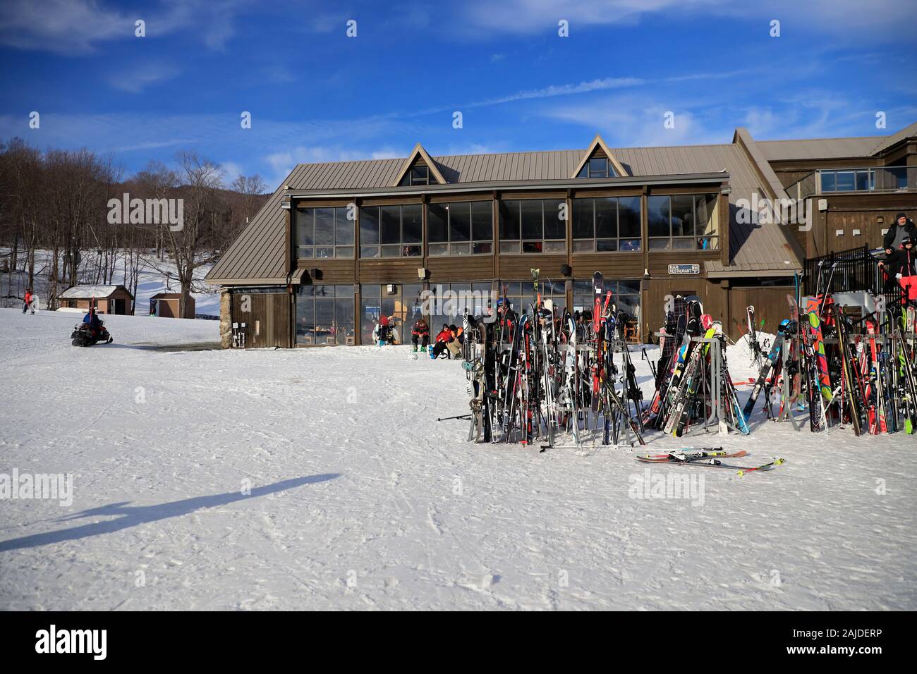 The main building of MontOrford Ski Resort. MontOrford.Orford.Quebec