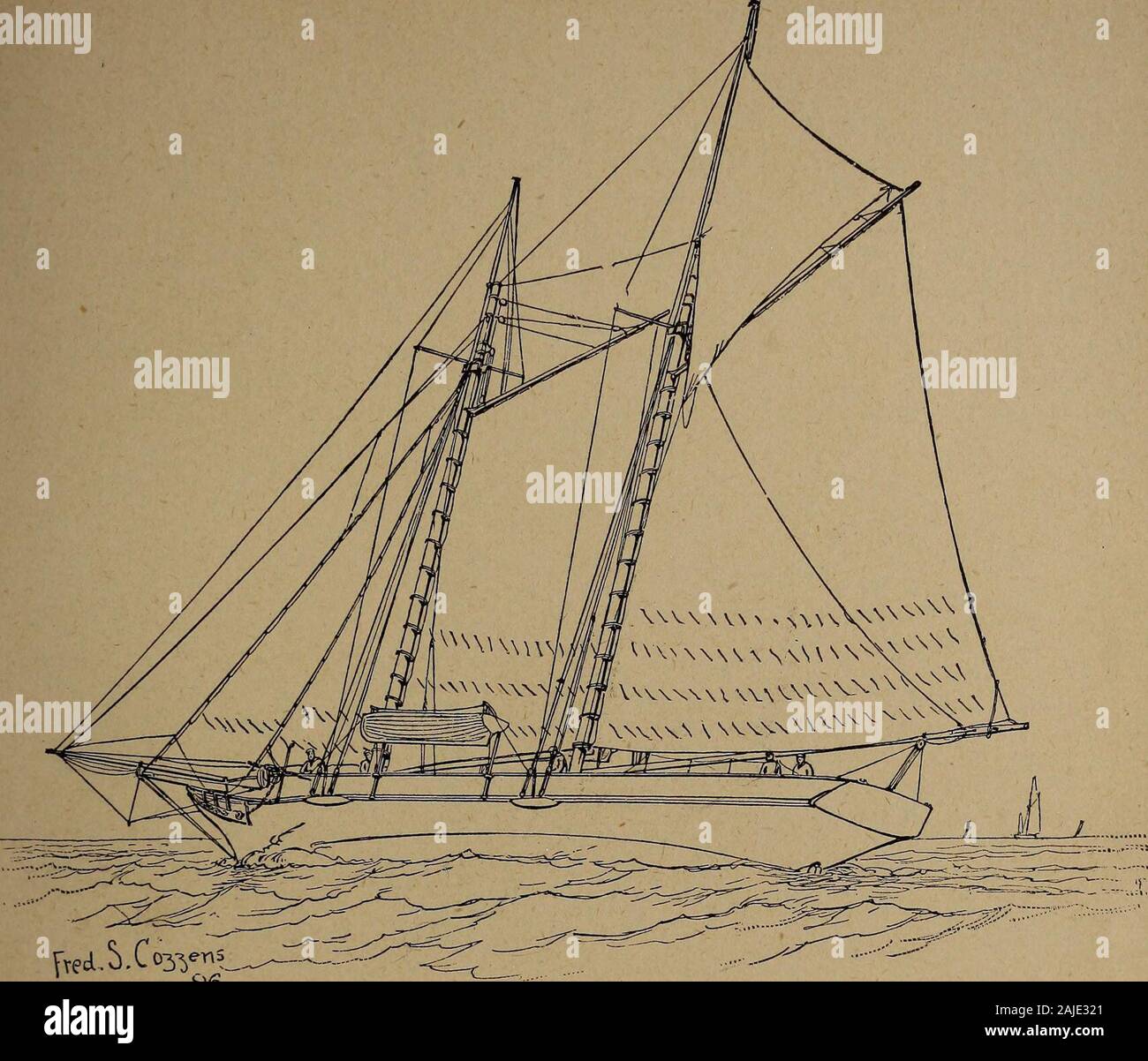 Yachts and yachting : with over one hundred and ten illustrations . shall be the tonnage in ionsand hundredths of a ton. one code of sailing rules in all matches, andto decide such disputes as may be referred tothe council. This association in fact bearsthe same relation to yachting as the JockeyClub does to horse racing. There is, how-ever, one important difference between thetwo pastimes. British yachtsmen have notyet learned to demoralize their favorite sportby laying wagers upon the results of races.The yacht-racing season commences to-wards the close of May, but the nights andmornings are Stock Photo