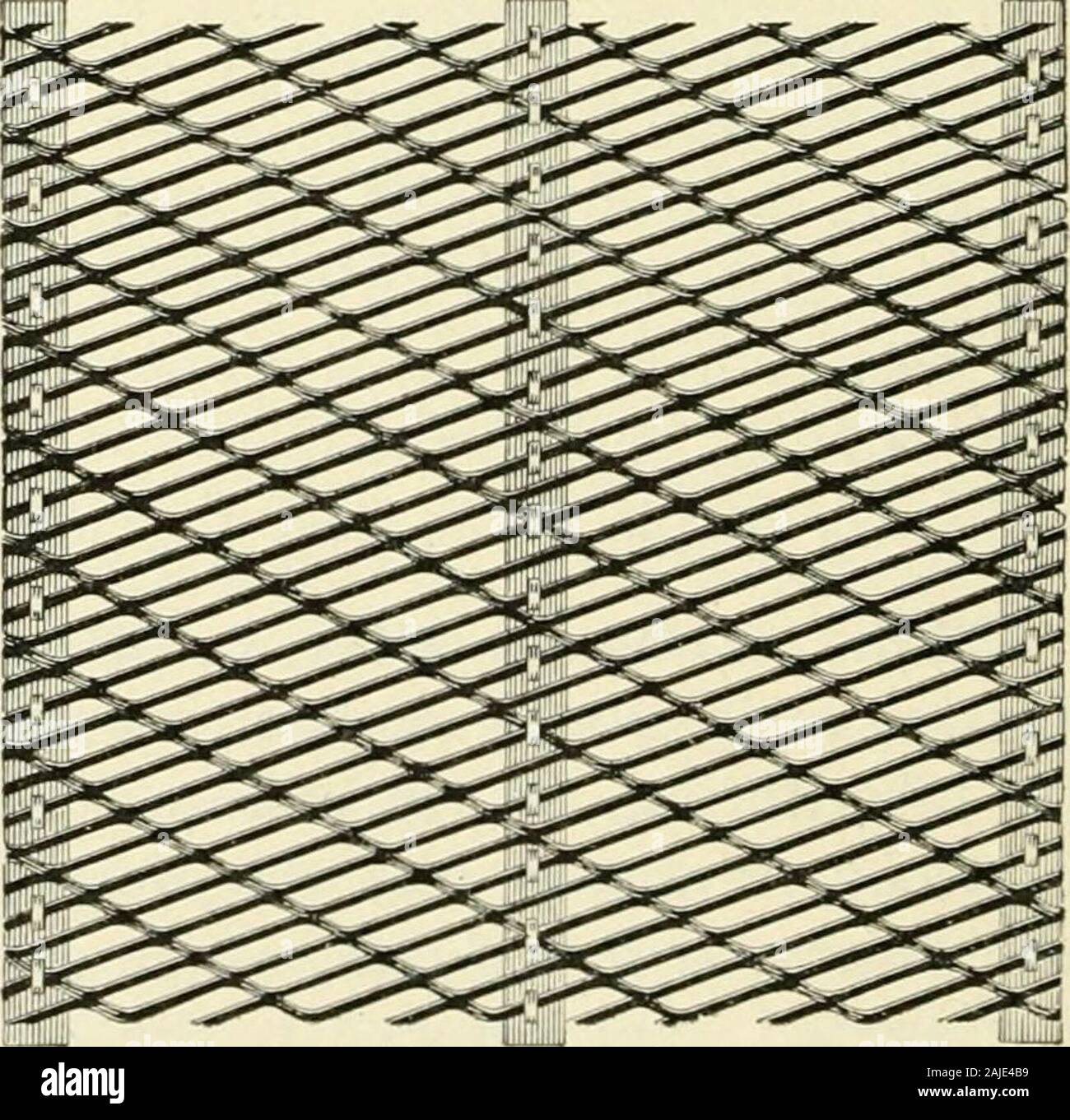 A treatise on architecture and building construction . ire cloth having V-shaped stiffeners I I I WM woven into the cloth fj/i at distances of about 8 inches. These ribsare made of sheetiron, and vary fromf inch to  inches|j|-f? in depth, the formerbeing the standardsize, while theheavier sizes arenscd for furringexterior walls, toprovide greater airFig. 100. space. The wire cloth is made with 2|-X2|-, 3x3, and 3x5 meshes per inch,the first being the usual size for lime-and-hair mortar, andthe others being used with hard plasters. In Fig. 100 is shown the Roebling lath; a represents theplas Stock Photo