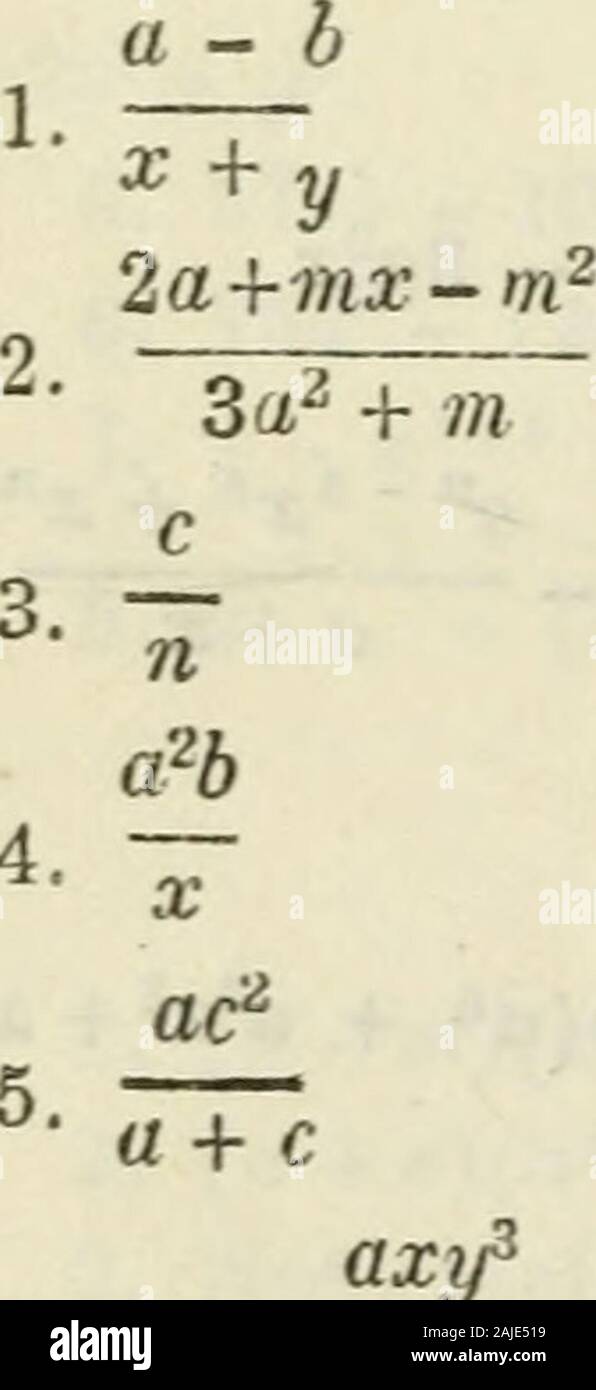 Elements Of Algebra Designed For The Use Of Canadian Grammar And Common Schools 8 A X 1 3 Xy 6 Ma M 9 A 1 Exercise Xxii 1