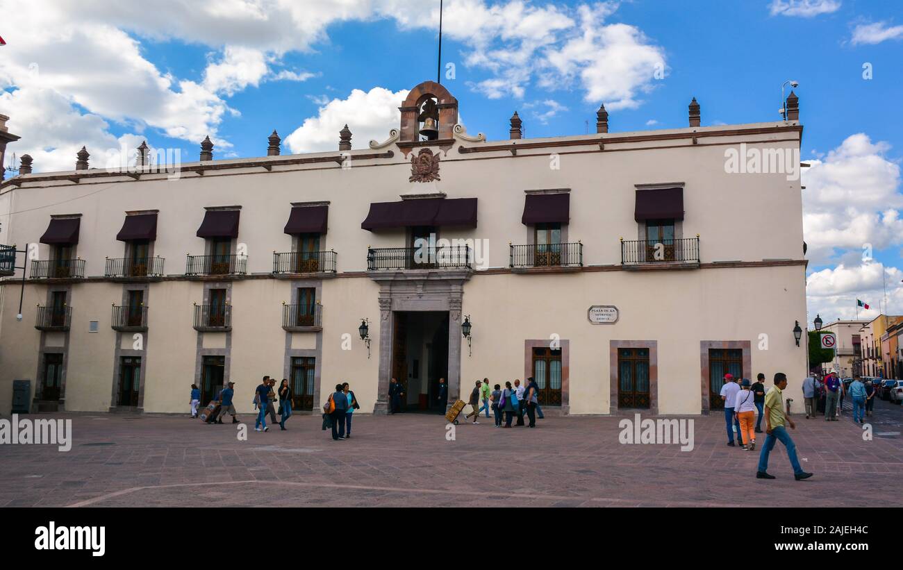 Queretaro, Mexico - Oct. 21, 2019: The House of the Corregidora, a historical palatial mansion in Queretaro, Mexico. Stock Photo