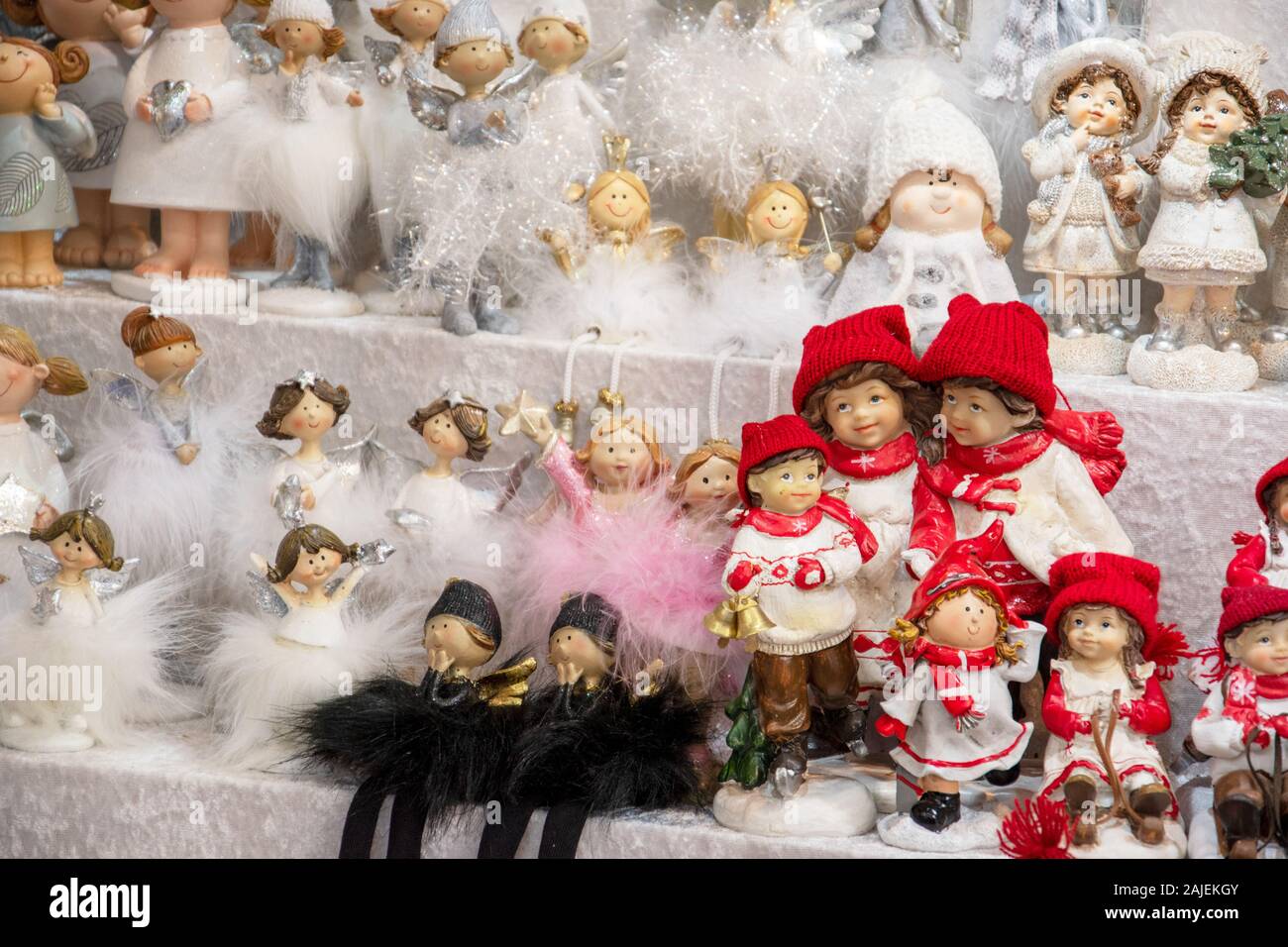 Toys on display at a Christmas Market in Vienna, Austria Stock Photo