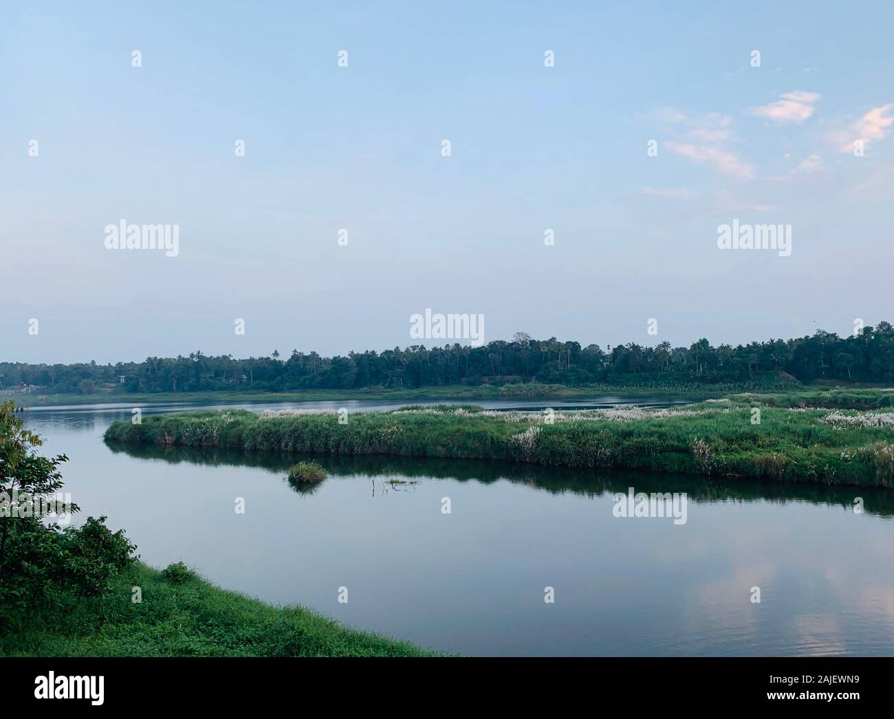 River Poorna/Periyar-Shri Adi Shankara Janmabhoomi Ashram-Kalady/Kerala Stock Photo