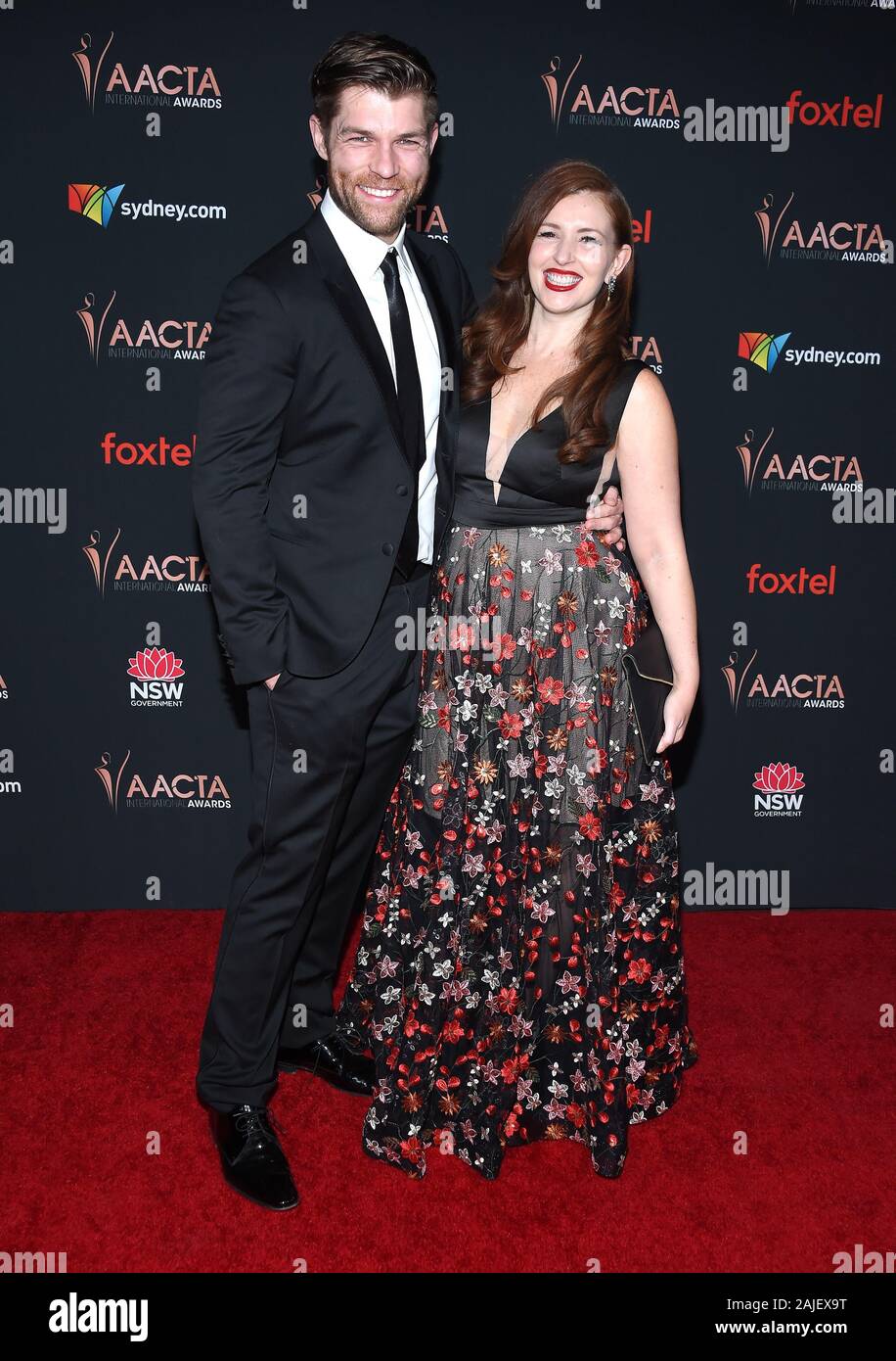 January 3, 2020, West Hollywood, California, USA: Liam McIntyre and Erin Hasan arrives for the 9th AACTA International Awards at SKYBAR at The Mondrian. (Credit Image: © Lisa O'Connor/ZUMA Wire) Stock Photo