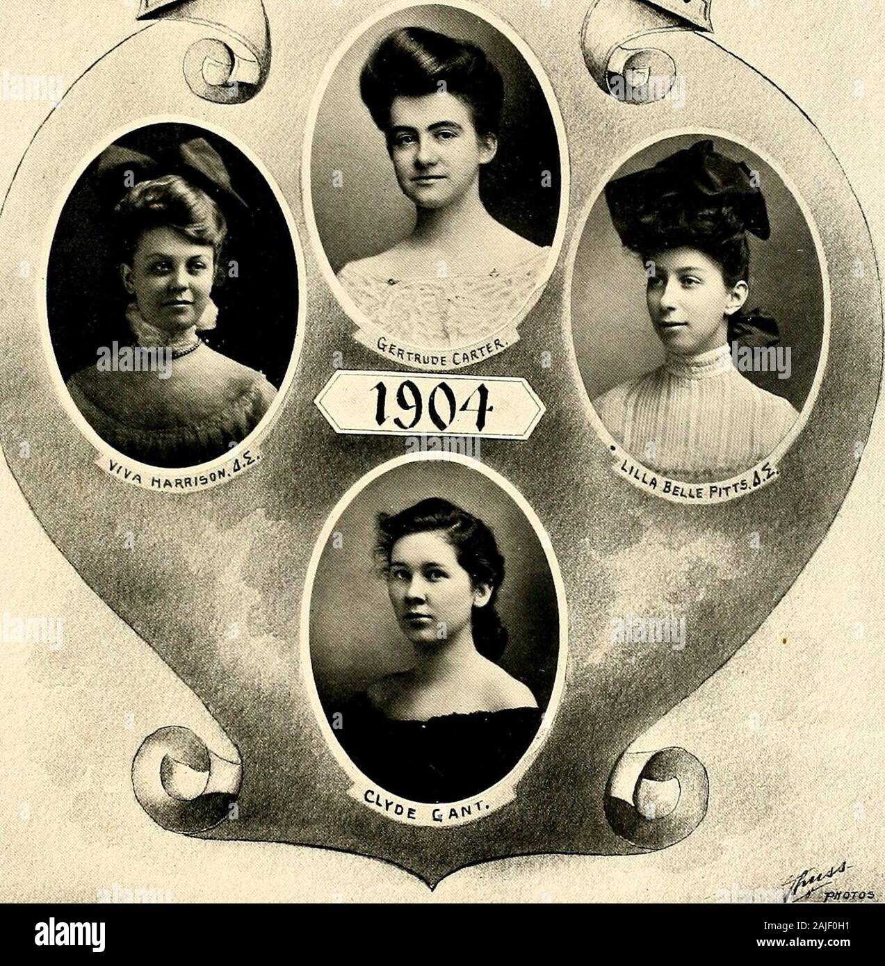 Iris 1904 . Graduates in Music KATHERINE B. SELPH GERTRUDE MANKIN CARTER VIVA JIM HARRISON, J ^ LILLA BELLE PITTS, J i Graduates in Voice CLYDE GANT. Stock Photo