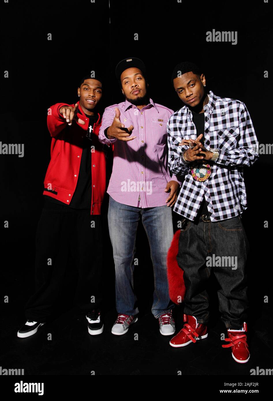 Jbar Rapper (L-R) Justin Benjamin Alex Rucker aka JBar, guest and Rapper Deandre ...