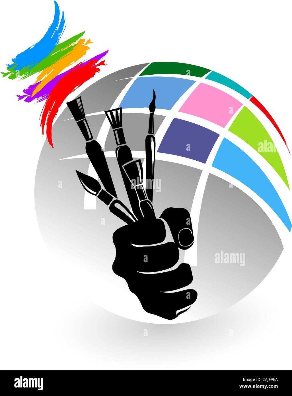 Art Brush Hand Logo Stock Photo Alamy Art Brush Hand Logo Stock Photo Alamy