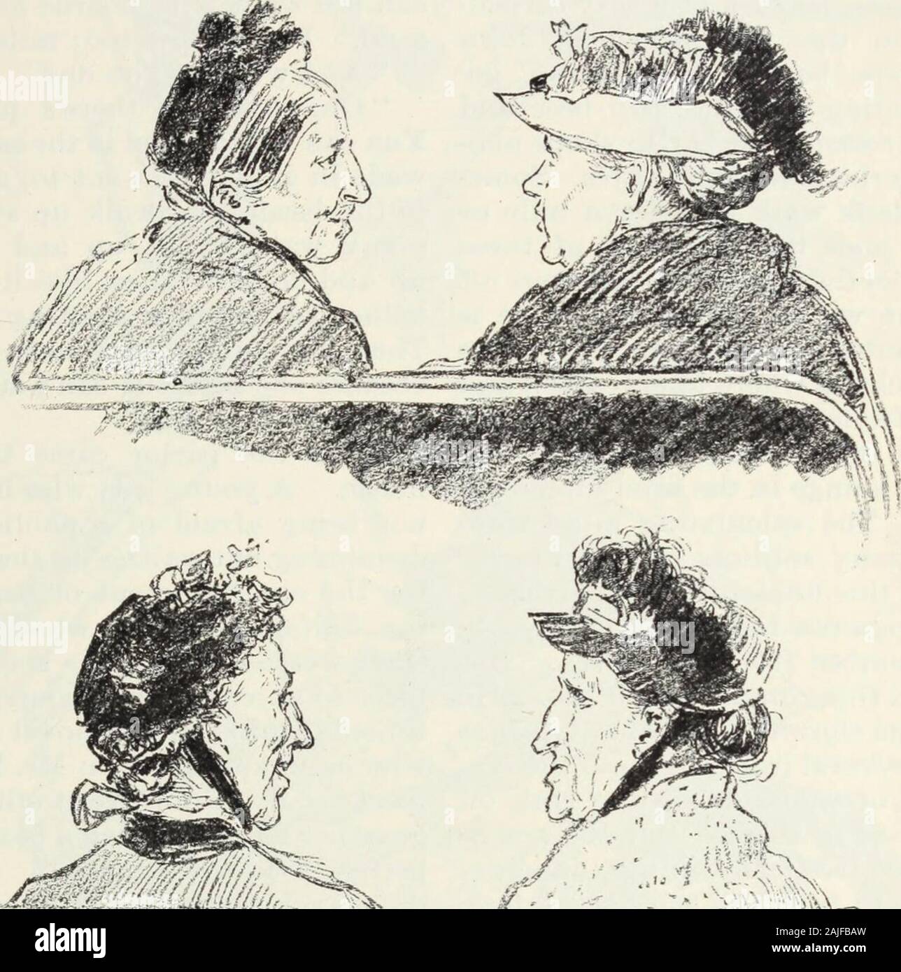 Harper's New Monthly Magazine Volume 34 December 1886 to May 1887 . inholiday market costumes, strong-featured,positive, Avho shook their heads at eachother and jiodded violently and incessant-ly, and all talked at once, the old men inrusty suits, thin, with a deprecatory man-ner, as if they had heard that clatter forfifty years, and perky, sharp-faced girls invegetable hats, all long-nosed and thin-lipped. And though the day was cool,mosquitoes had the bad taste to invade the THEIR PILGRIMAGE. 677 train. At the junction, a small collectionof wooden shanties, where the travellerswaited an hour Stock Photo