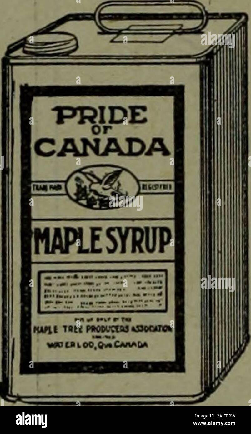 Canadian grocer July-December 1908 . Has meant the highest at-tainable perfection in MapleSyrup and Maple Sugar foryears. This is to-day recognized bytrade and public alike, andthe modern grocer makes thisbrand his leader. IT PAYS The Maple TreeProducers Association WATERLOO, • QUE. TORONTO BRANCH: 512 Dundas St.,Phone Park 308. Wadstaffes Wagstaffes tine old EnglishPlum Puddings and MinceMeat now ready for delivery.Kindly get prices and seesamples before buying else-where. To be had of allWholesale Houses in Canada. Wa^staffe Limited THE PURE FRUIT PRESERVERS Hamilton Stock Photo