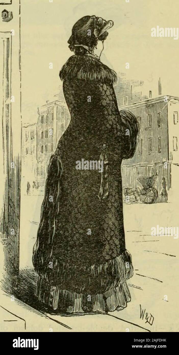 Strawbridge & Clothier's quarterly . No. 8.—Imported Double-breasted Dolman, ofGerman black Beaver cloth; trimmed withRussian hare on collar, sleeves and aroundskirt; length, 52 inches. Sizes, 32^10 44iinches,bust measure; price, |2o.. No. II.—Dolman of BrocadedjfSatin, in shellpattern; trimmed with Russian hare on collar,sleeves, and skirt; length, 54 inches. Sizes, 32to44inches, bust measure; prices, I130 to I175. Stock Photo
