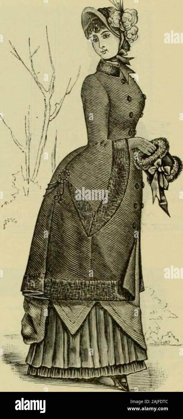 Strawbridge & Clothier's quarterly . No. 10.—Plush Dolman, lined with quilted satin,length, 54 inches. Sizes, 32 to 44 inches, bustmeasure ; prices, I50 to $130.. No. 8.—Imported Double-breasted Dolman, ofGerman black Beaver cloth; trimmed withRussian hare on collar, sleeves and aroundskirt; length, 52 inches. Sizes, 32^10 44iinches,bust measure; price, |2o. Stock Photo