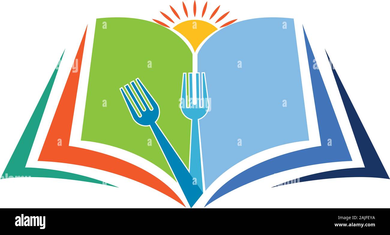 Library Cooking Program Logo cooking education logo Stock Photo - Alamy