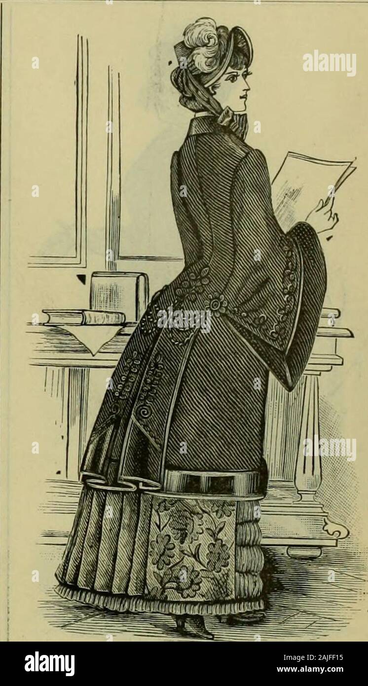 Strawbridge & Clothier's quarterly . ^^ No. 5.—Imported double-breasted dolman ofGerman beaver cloth ; astrakhan collar andband of same on sleeves and row of same inbox pleat; 52 inches long; sizes, 39 o 44inches, bust measure ; price, I24.00.. [No. 3.—Imported double-breasted dolman ol German beaver cloth; astrakhan on collar,, sleeves and wide band of same around skirt; 52 inches long; sizes, 32 to 44 inches, bust measure; price, $iS.oo. Stock Photo