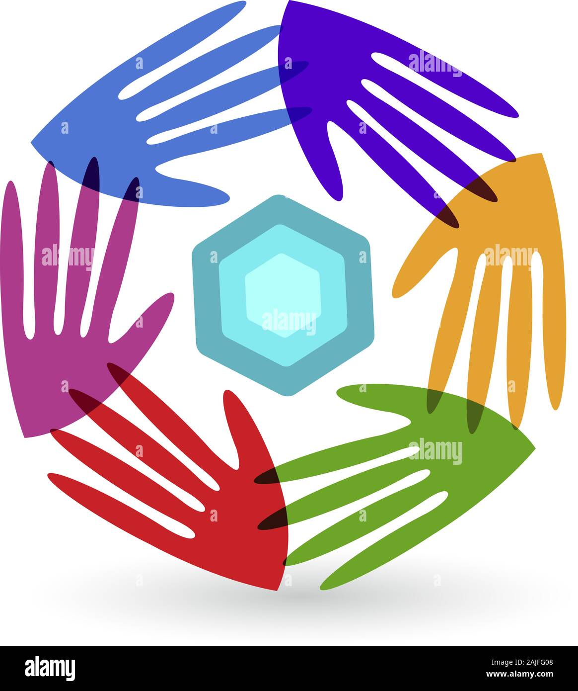 hands logo Stock Photo