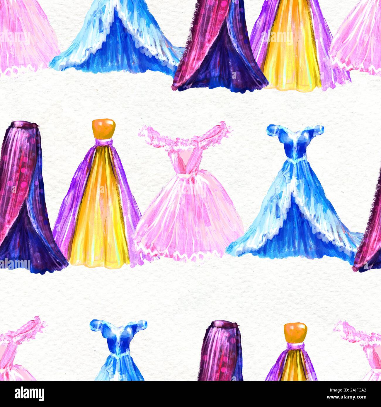 Fashion seamless pattern. Watercolor hand drawn background Stock Photo ...