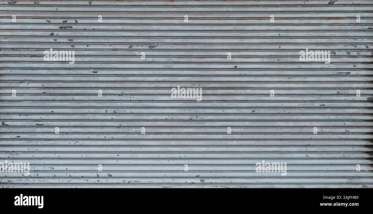 metal shutter background texture on store or shop front Stock Photo