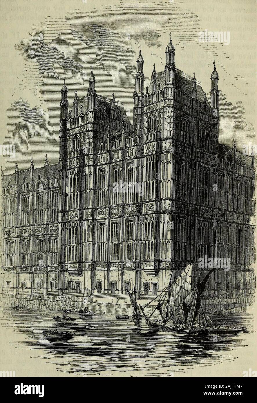 The Pictorial handbook of London : comprising its antiquities, architecture, arts, manufacture, trade, social, literary, and scientific institutions, exhibitions, and galleries of art : together with some account of the principal suburbs and most attractive localities ; illustrated with two hundred and five engravings on wood, by Branston, Jewitt, and others and a new and complete map, engraved by Lowry . ecessed and arched apertures. Thus, by a mostunhappy coincidence of three or four changes, all perhaps adoptedfor different reasons, everything that could contribute to the appa-rent solidity Stock Photo