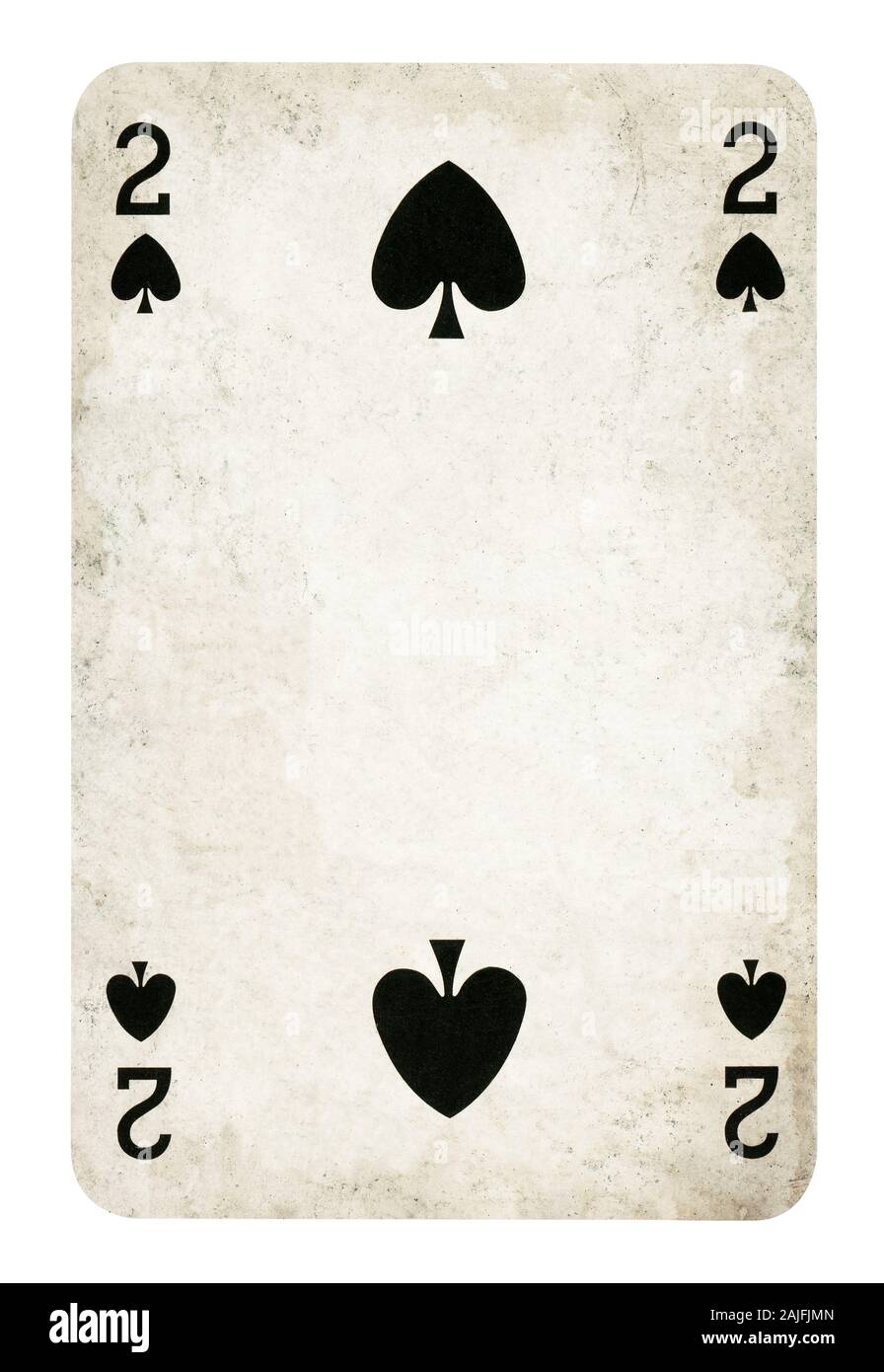 Two of Spades Vintage playing card isolated on white (clipping path included Stock Photo Alamy