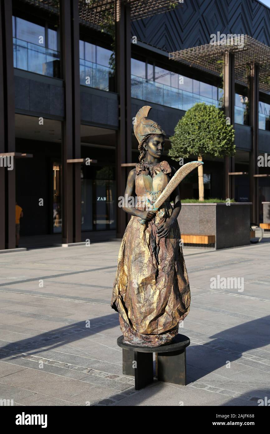 Timisoara Romania 09 06 2019 Living Statue Of Pallas Athena