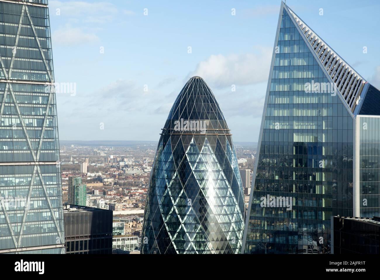 Iconic Buildings Viewed from 20 Fenchurch in London, UK Stock Photo