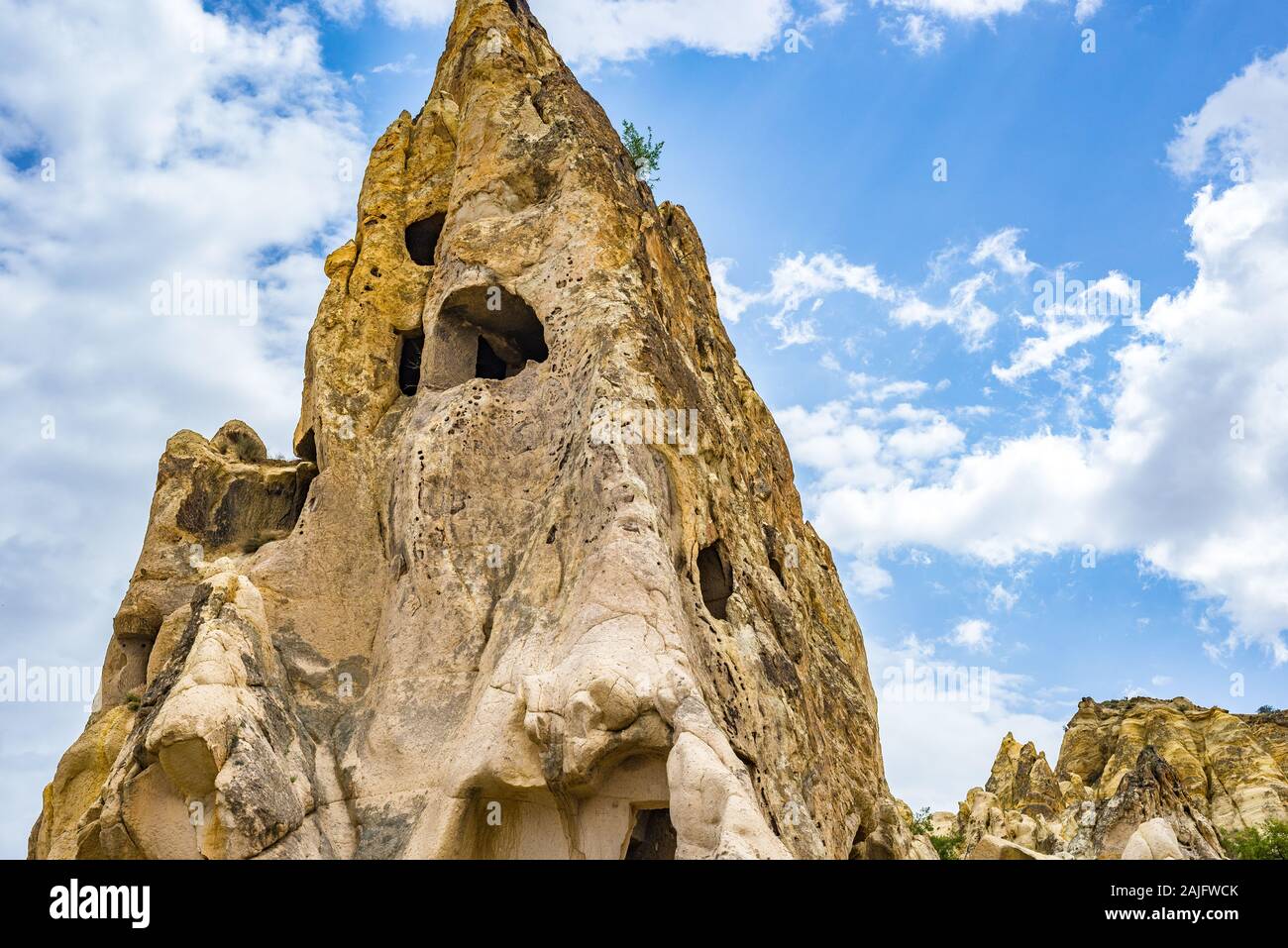 A chapel carved from stone at Goreme Open Air Museum in Cappadocia, Turkey Stock Photo
