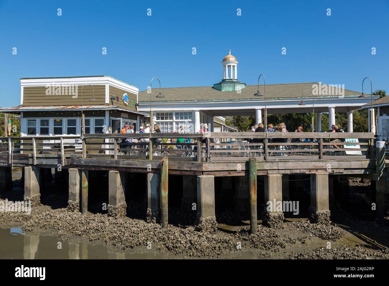 Jekyll Island wharf, GA, USA Stock Photo