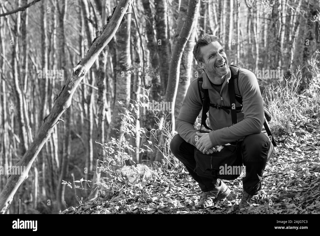 Outdoor mountain hiking Black and White Stock Photos & Images - Alamy