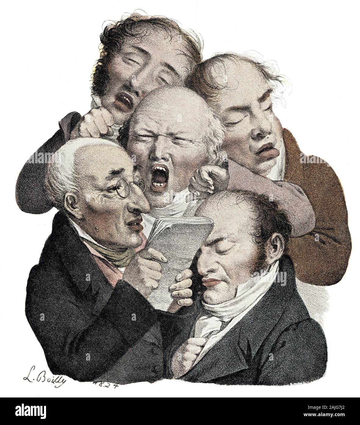 The Power of Eloquence, caricature by Louis-Léopold Boilly Stock Photo