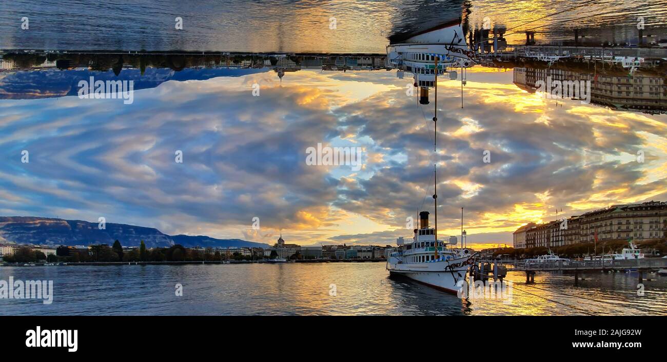 Lake Leman Geneve Stock Photo