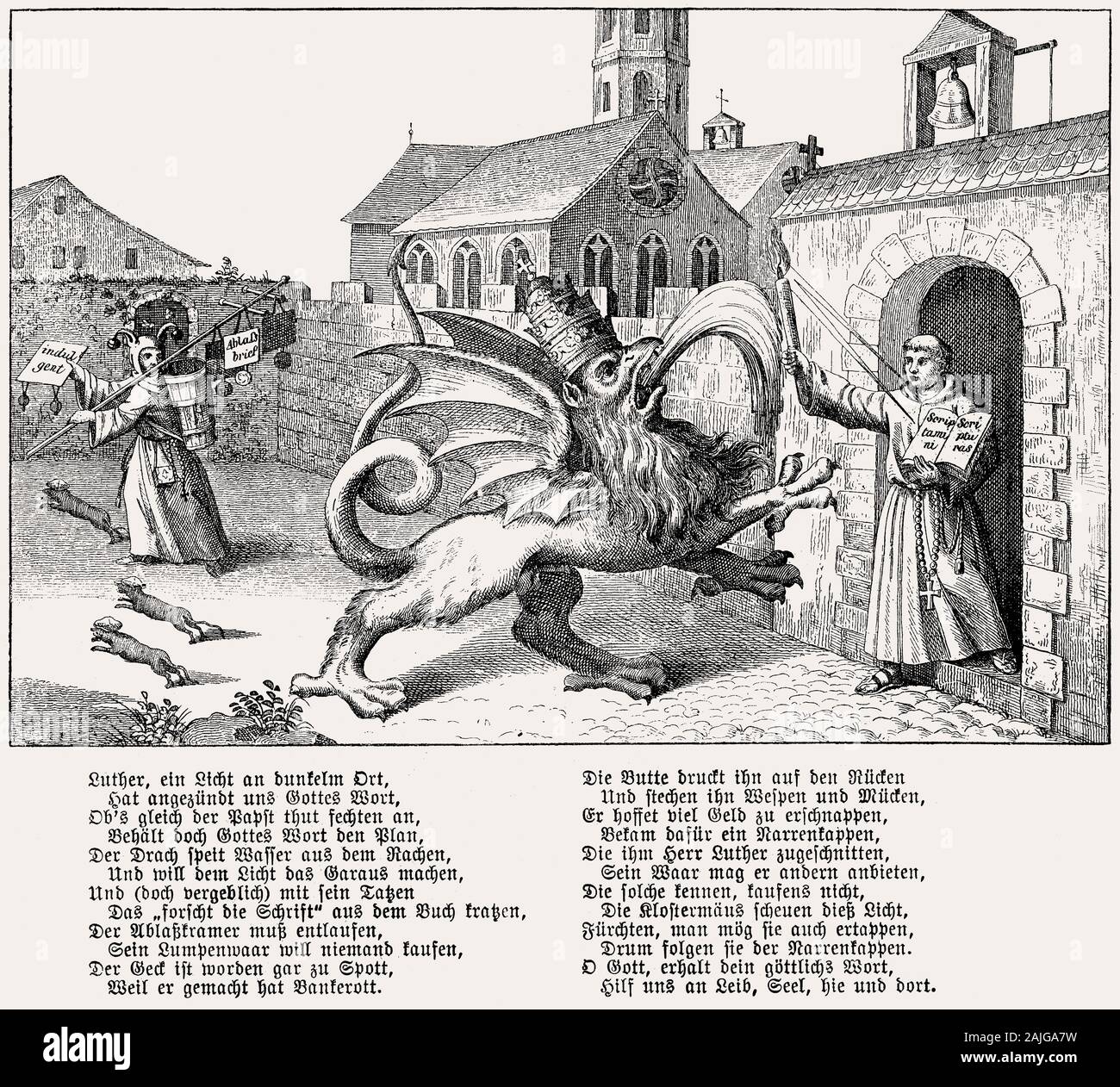 Anti-Catholic animal parody, 1617 Stock Photo