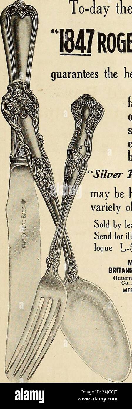St Nicholas [serial] . 1847 ROGERS BROS guarantees the heaviest triple  plate.Spoons, forks andfancy serving piecesof this renownedsilverware are  un-equalled for dura-bility and beauty. htSilver Tlate that Wears. X s  .TRIPLE may