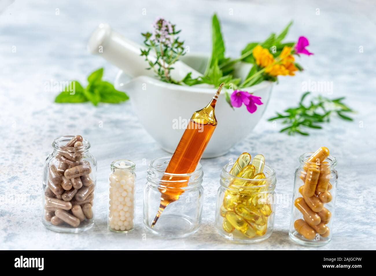 Herbal therapy Stock Photo