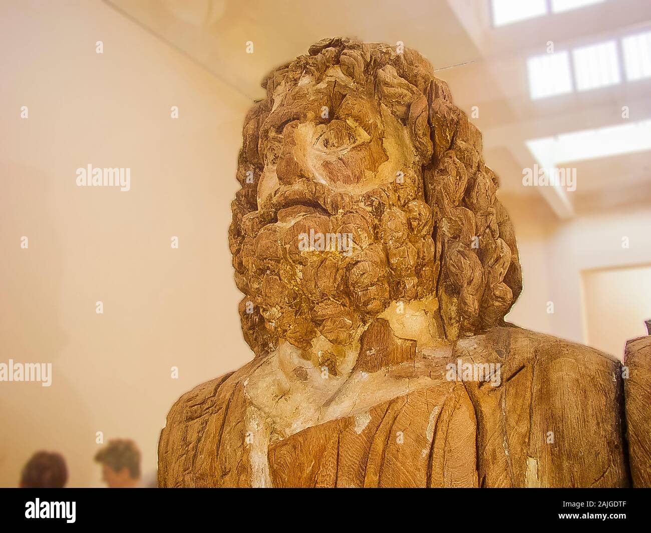 Egypt, Alexandria, Graeco-Roman Museum, detail of a Serapis statue, made with Sycamore wood. Fayum. Displayed in Franck Goddio's exhibitions. Stock Photo
