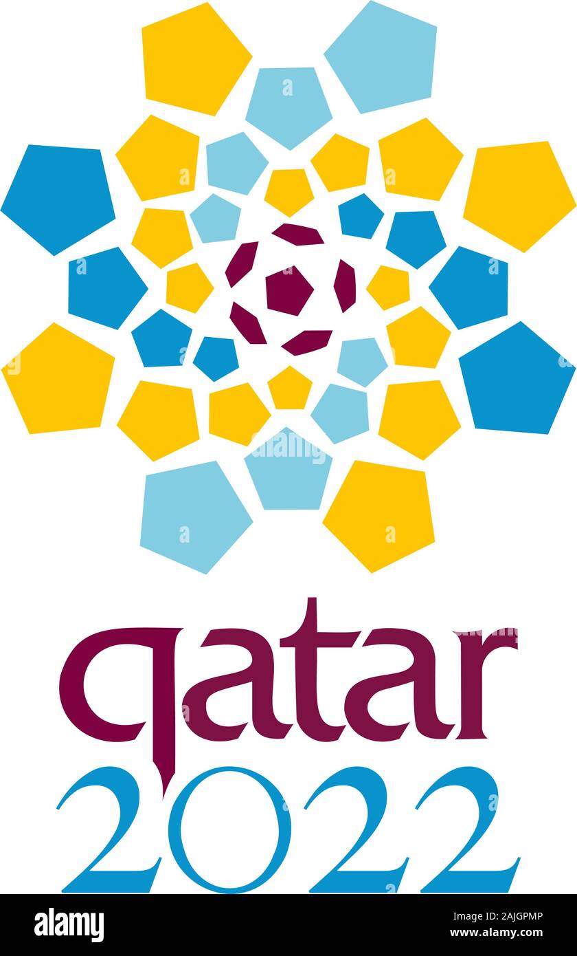 Qatar 2020 World cup football logo Stock Photo