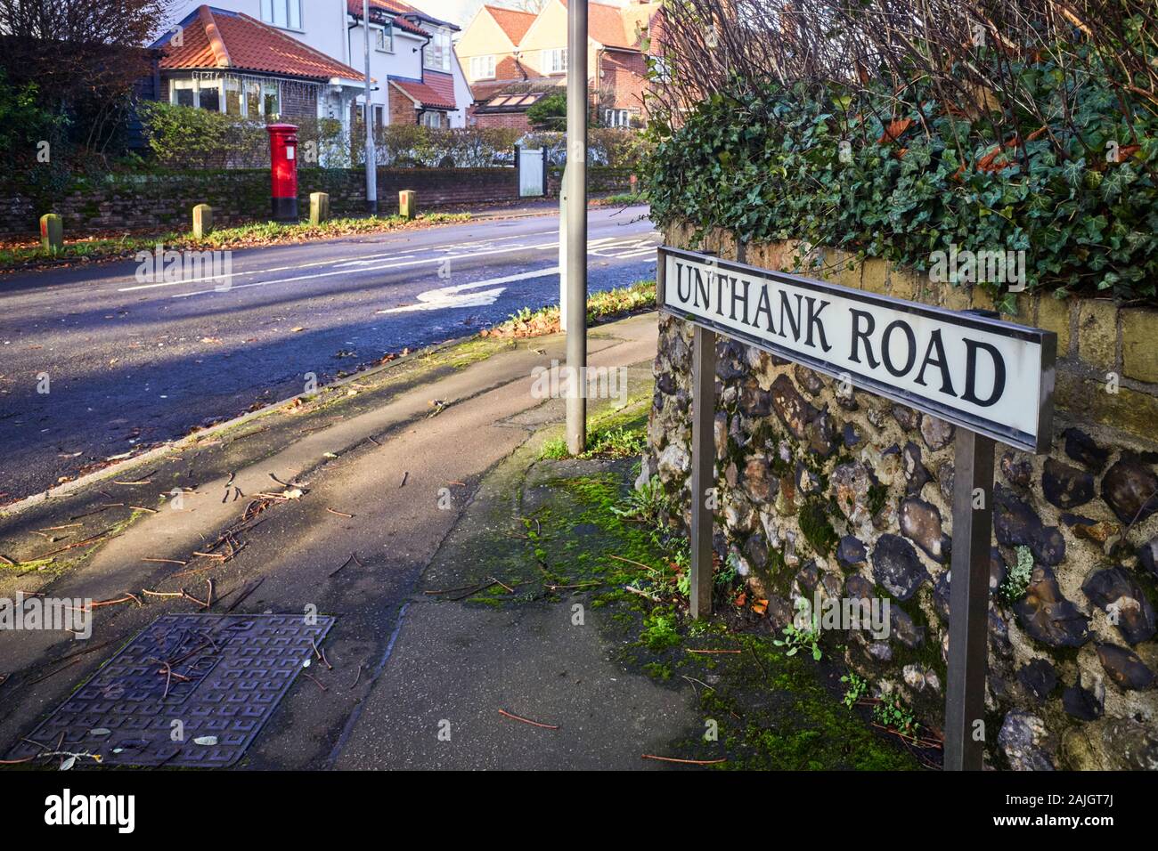 Street sign for Unthank Road in Norwich Stock Photo Alamy