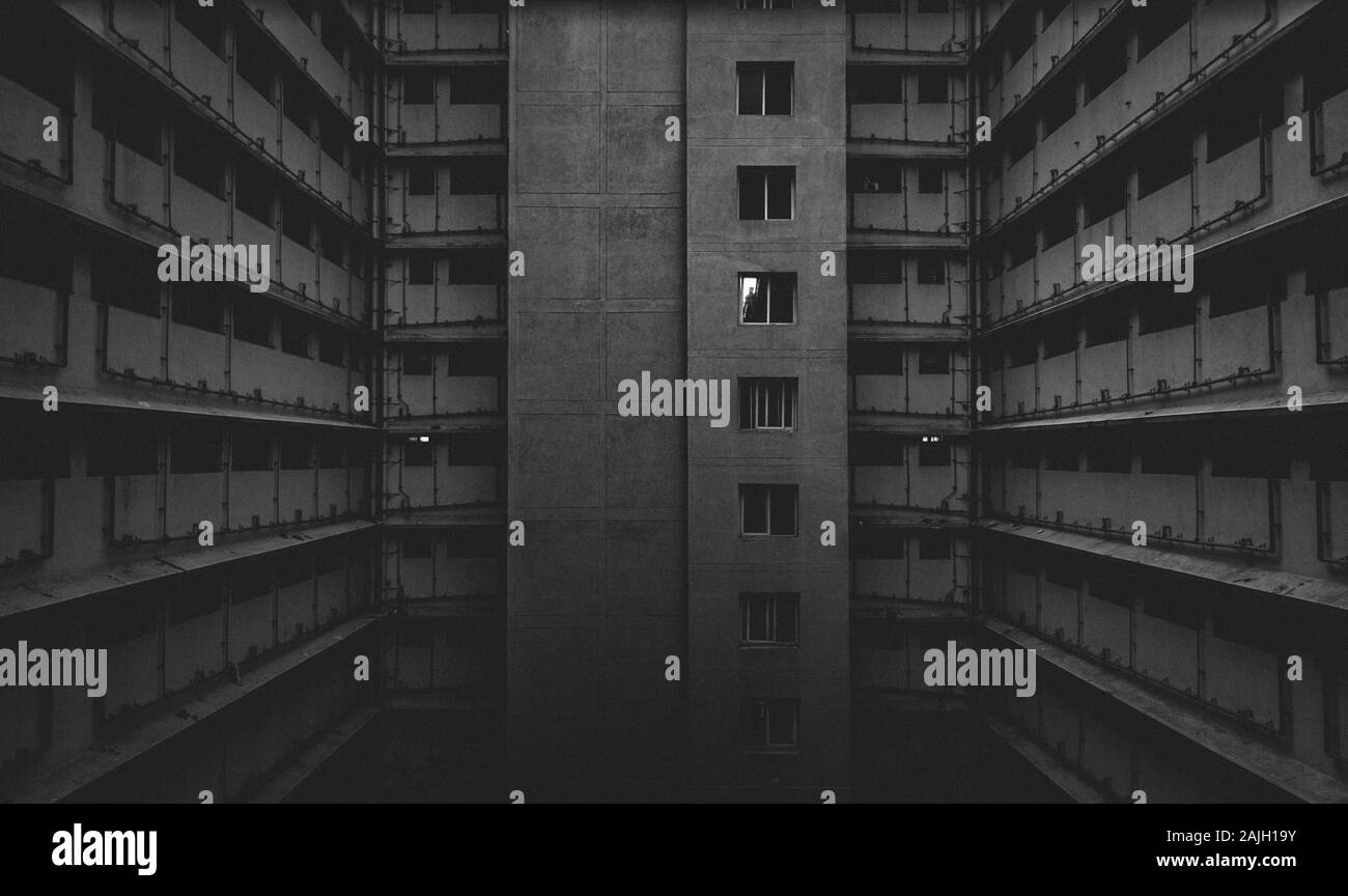 Spooky haunted building Stock Photo - Alamy