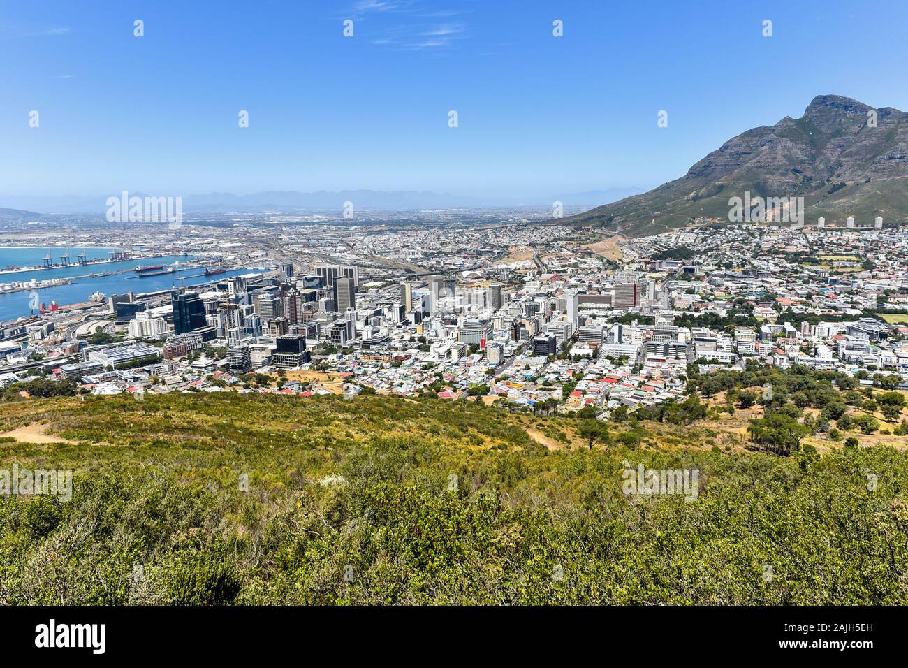 Cape Town Cityscape as seen from Signal Hill, Western Cape, South Africa Stock Photo