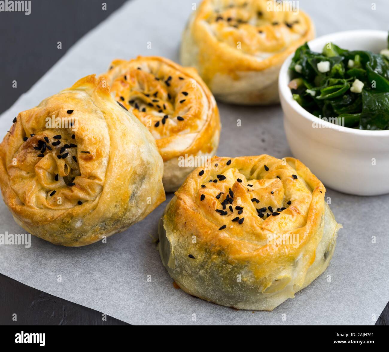 Spinach pie Stock Photo