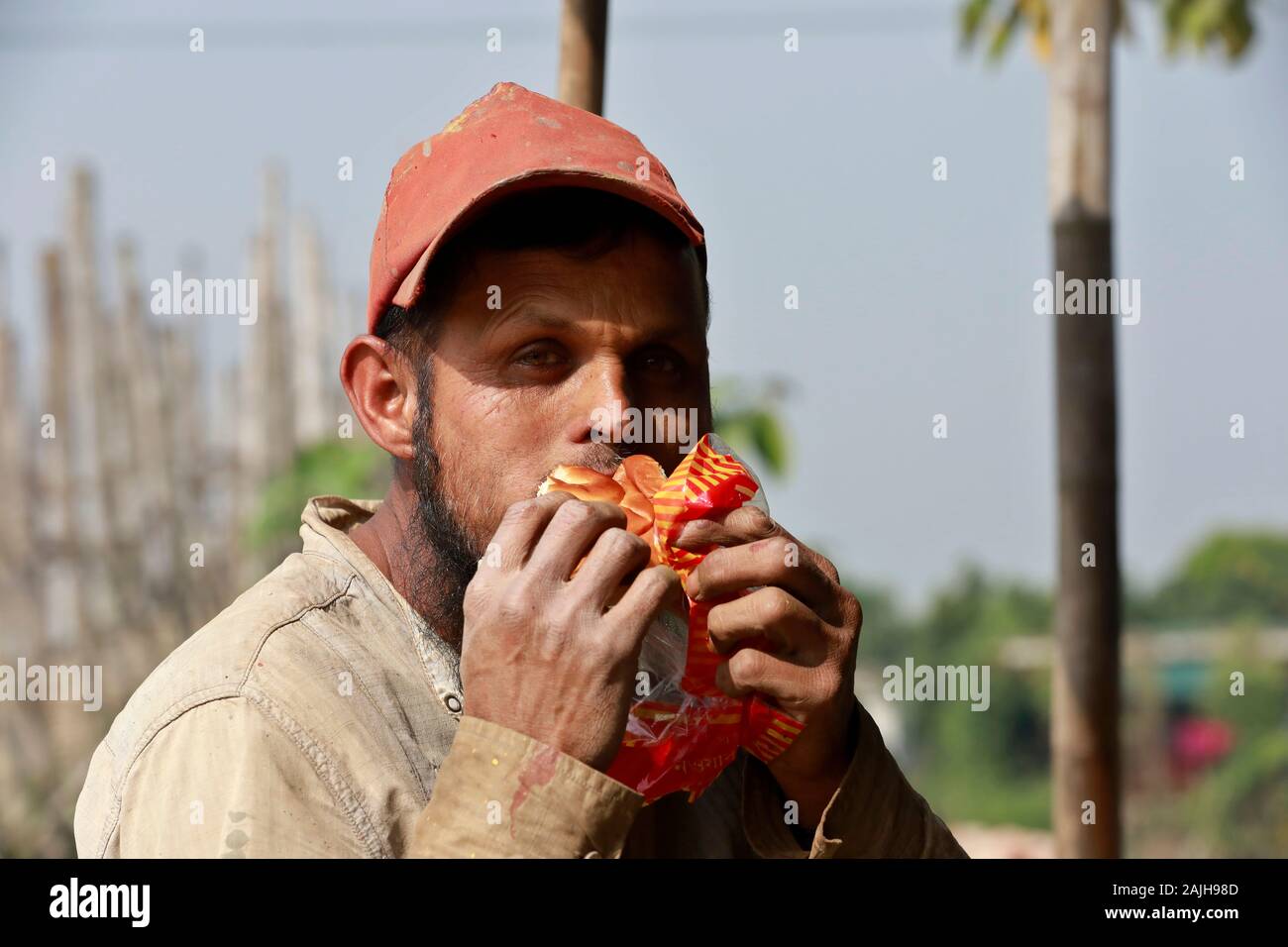 Dhaka, Bangladesh January 01, 2020 Bangladeshi workers working at a