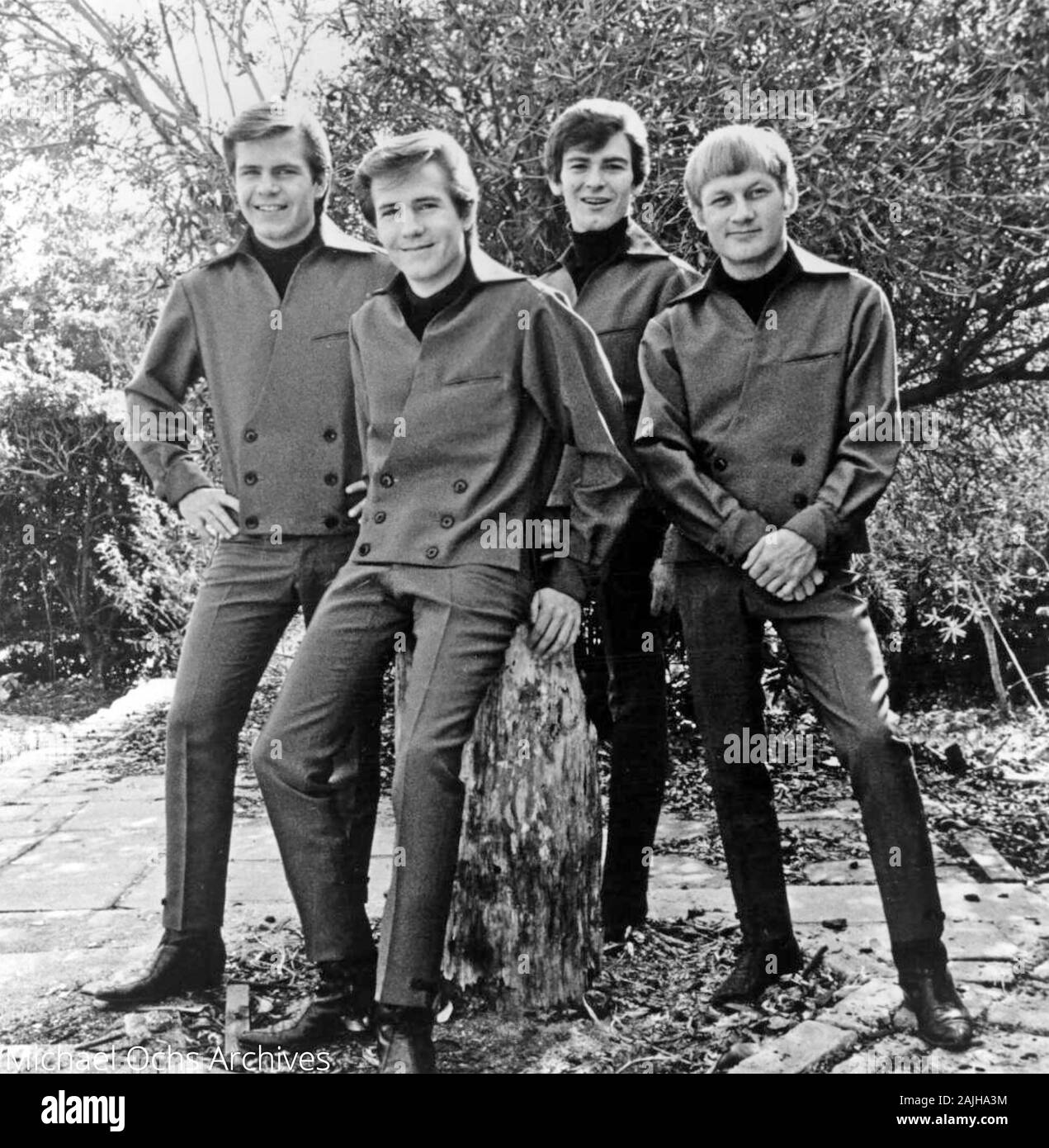 THE BOBBY FULLER FOUR Promotional photo of American rock group in 1965. From left: Randy Fuller, Bobby Fuller, DeWayne Quirico, Jim Reese Stock Photo