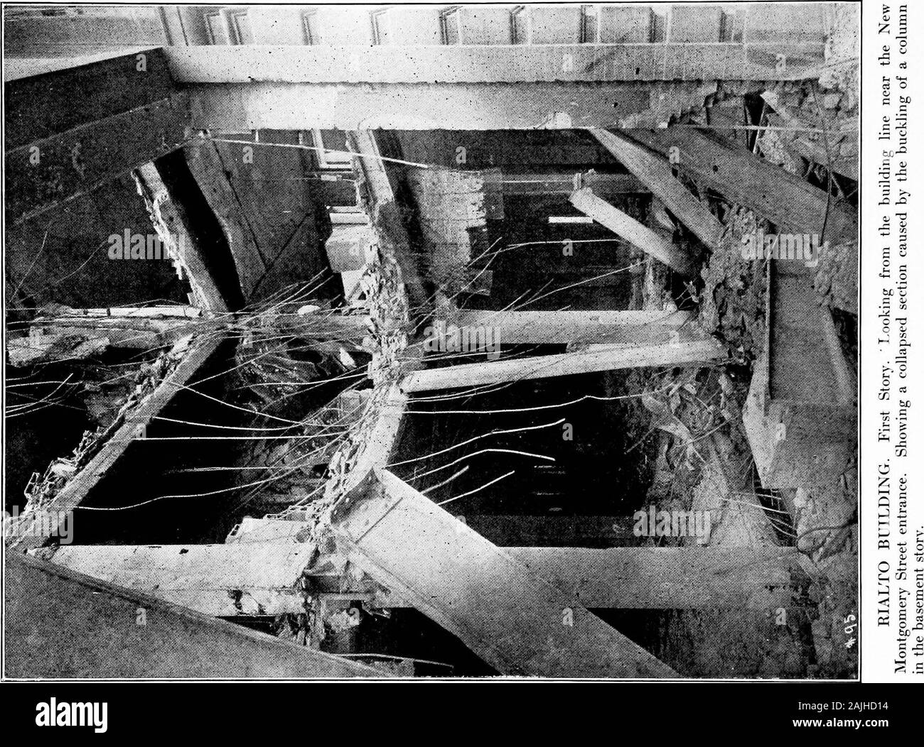 The San Francisco earthquake and fire; a brief history of the disaster; a presentation of facts and resulting phenomena, with special reference to the efficiency of building materials, lessons of the disaster . sq. Johnson steel bars at l(i centres and No. 16. 3 mesh expanded metalimbedded in it. The flat ceiling of expanded metal lath and plaster has failed in numerous places. 115 ^ a Oj 3 ^ 0) oo ?(- ci r^ 4*M ffl o ri bC C /iS 3 tr ^ ?73 ,J5 3 &gt;. ^ -Q ni -0 *^ 3 cs c o «4^ o u o ^ ^ a o ?v. 110 Stock Photo