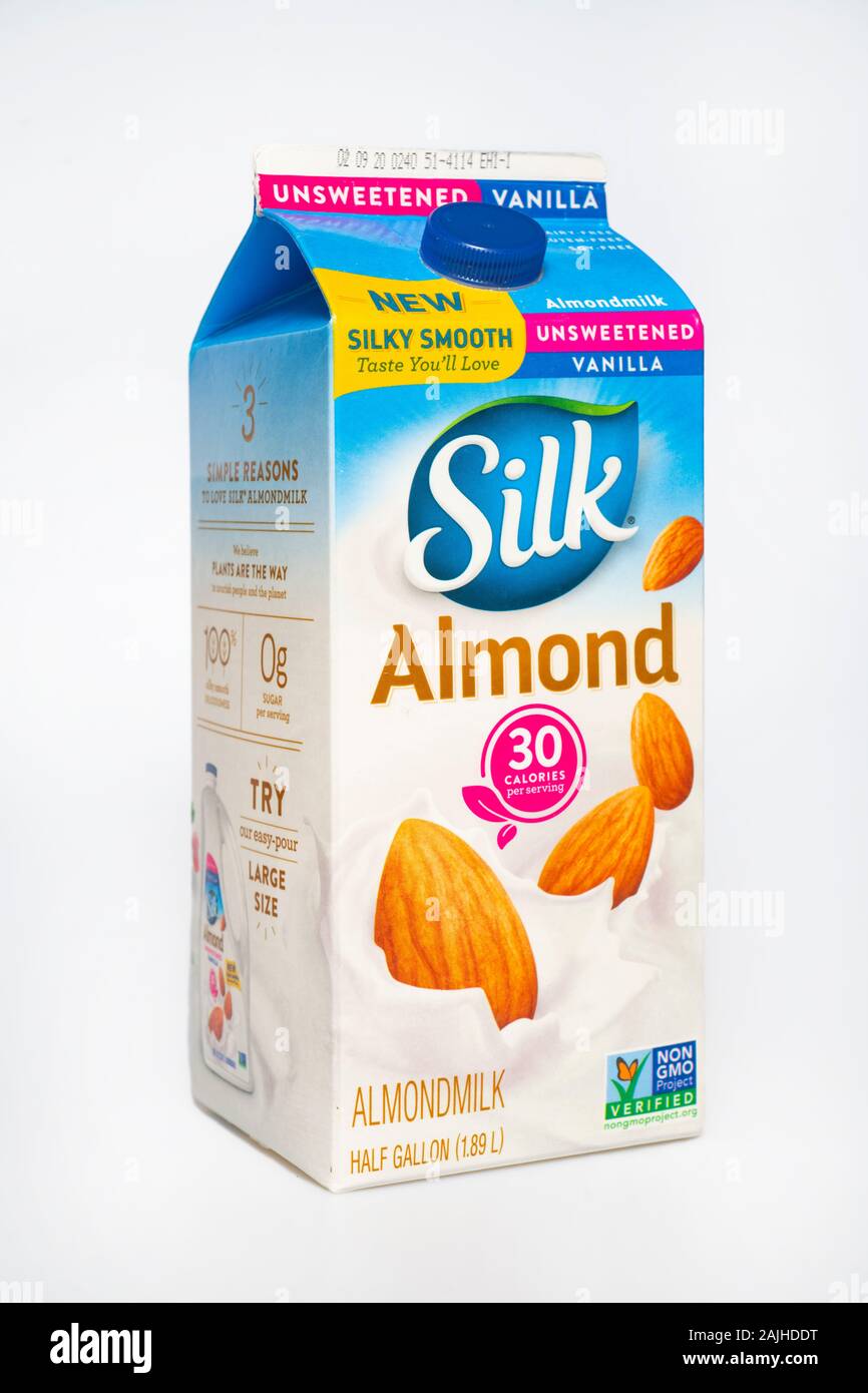 Food Silk Almond Milk Unsweetened Vanilla flavored half gallon