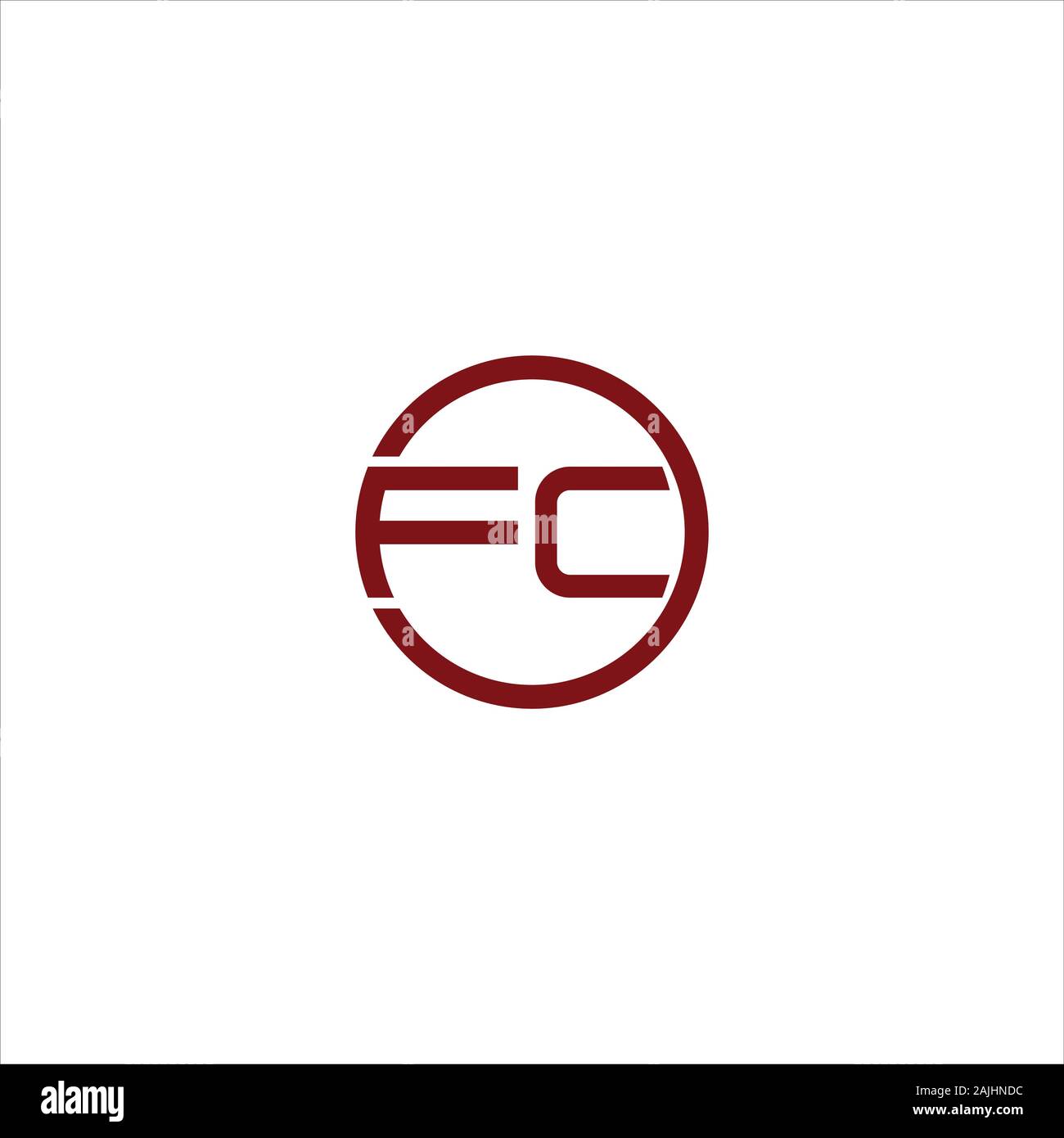 initial letter fc or cf logo vector design Stock Vector