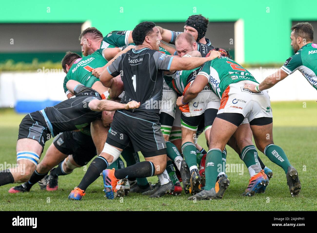 Treviso, Italy.  4th Jan, 2020. maulduring Benetton Treviso vs Glasgow Warriors, Rugby Guinness Pro 14 in Treviso, Italy, January 04 2020 - LPS/Ettore Griffoni Credit: Ettore Griffoni/LPS/ZUMA Wire/Alamy Live News Stock Photo
