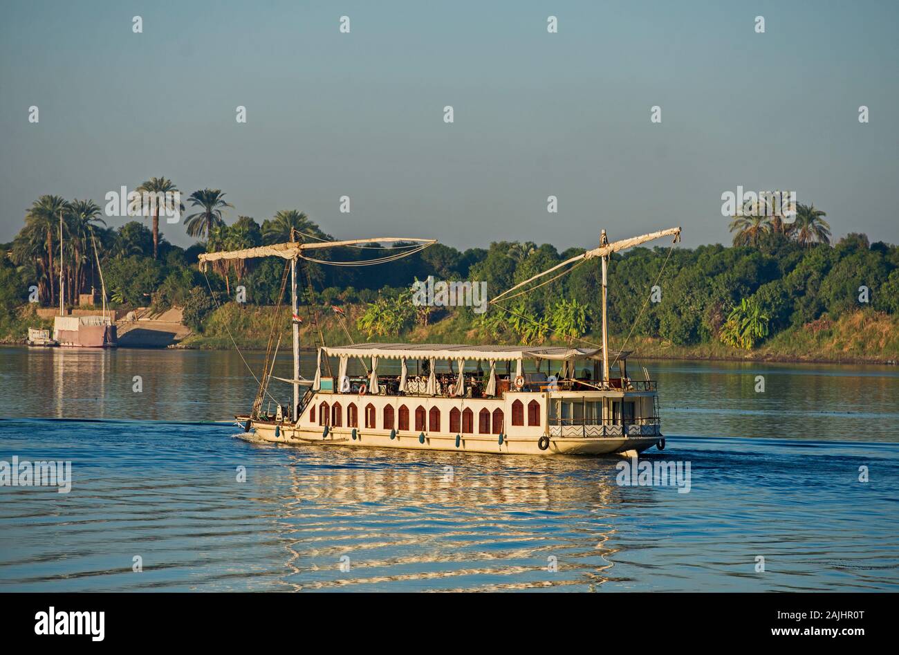 Large luxury traditional Egyptian dahabeya river cruise boat sailing on the Nile Stock Photo Alamy