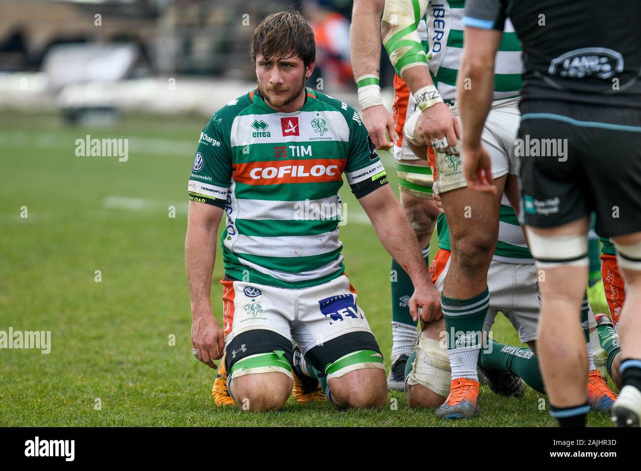 Treviso, Italy. January 4, 2020, Treviso, Italy: giovanni pettinelli  (treviso)during Benetton Treviso vs Glasgow Warriors, Rugby Guinness Pro 14  in Treviso, Italy, January 04 2020 - LPS/Ettore Griffoni Credit: Ettore  Griffoni/LPS/ZUMA Wire/Alamy