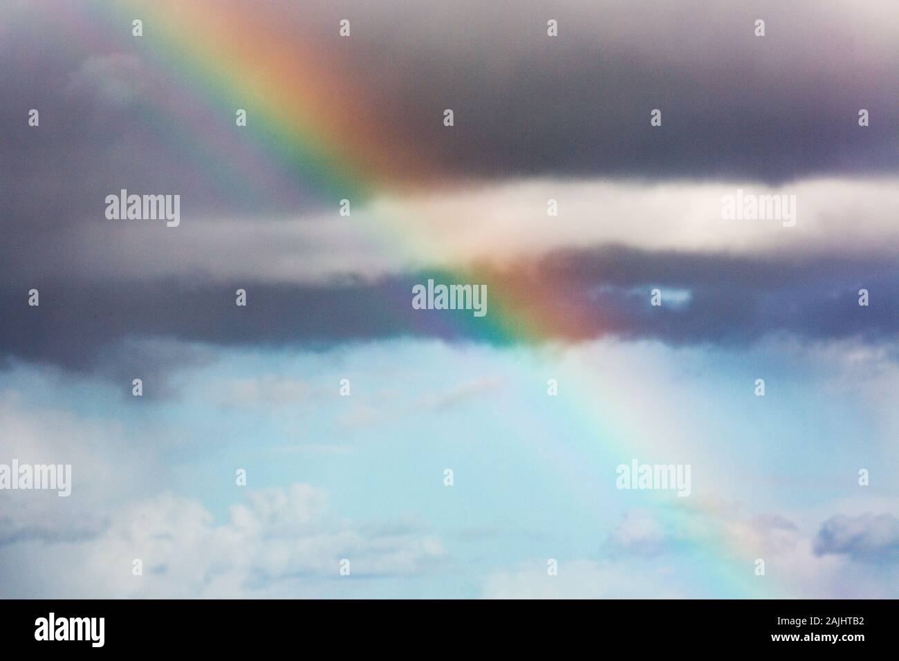 Regenbogen, Regenwolken, Himmel, Wattenmeer, Keitum, Sylt Stock Photo