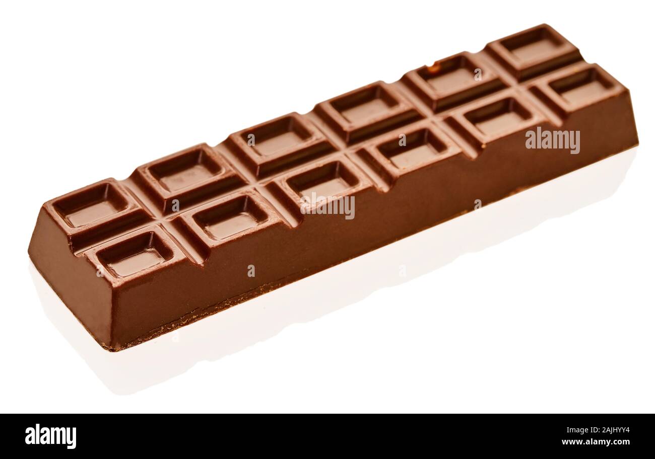 chocolate bar closeup on a white isolated background Stock Photo - Alamy