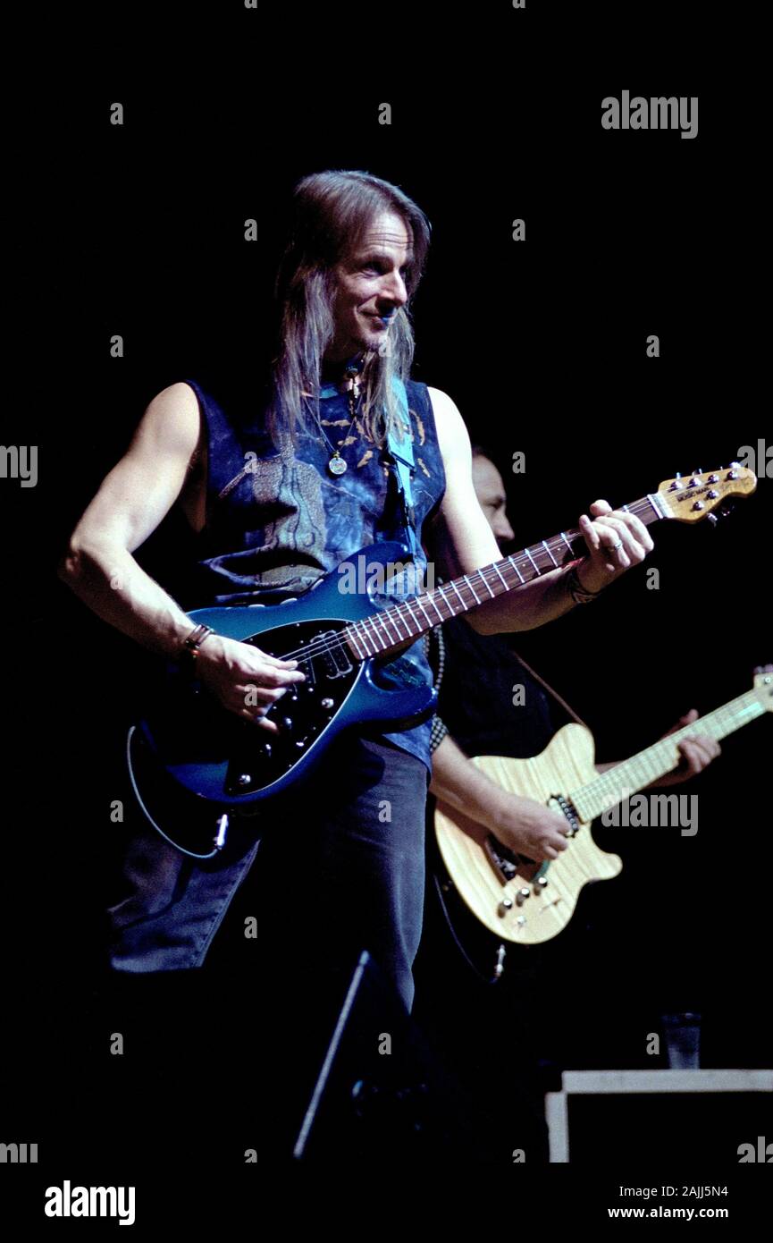 Milan Italy 23 October 2000 Live concert of Deep Purple & Romanian Philarmonic Orchestra + Ronnie James Dio at the Fila Forum Assago :Steve Morse during the concert Stock Photo